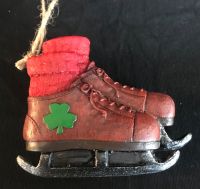 VINTAGE SHAMROCK ICE SKATES ORNAMENT